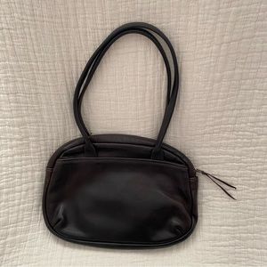 Vintage Dark Brown Leather Shoulder Bag